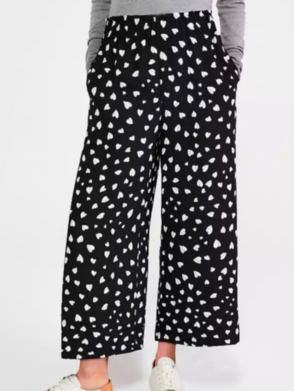 Ann Taylor Heart Print Capri Pants